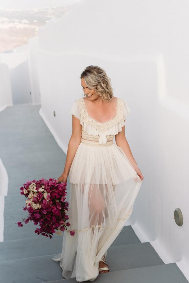 Bohemian wedding dress- Santorini wedding