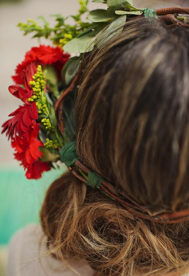 Bridal hair style- flower crown