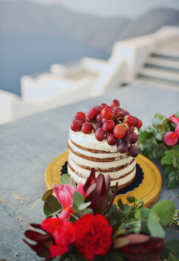 Santorini wedding-naked cake