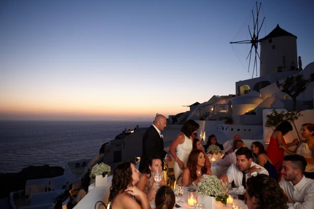Santorini wedding reception