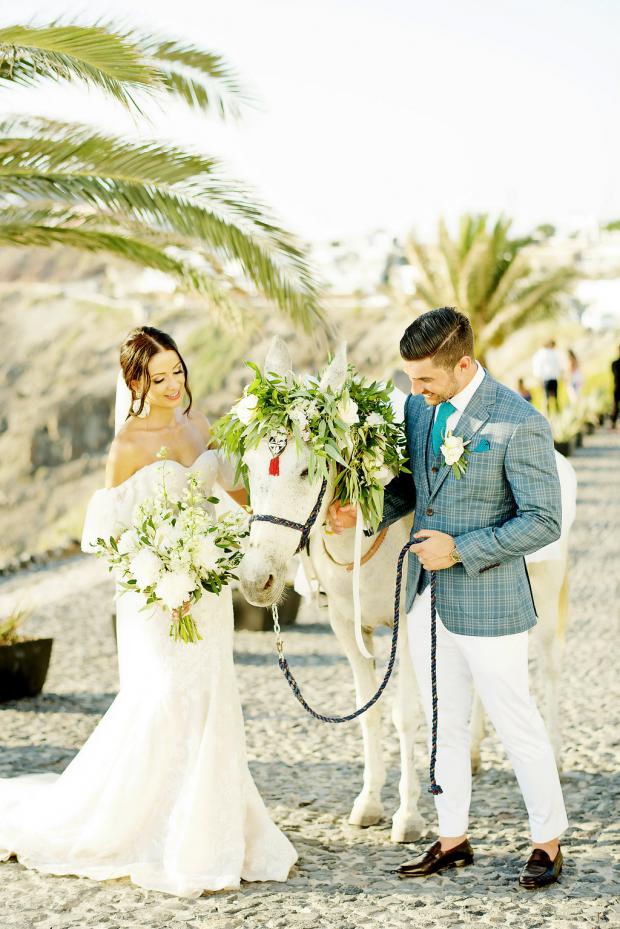 Donkey- wedding in Santorini