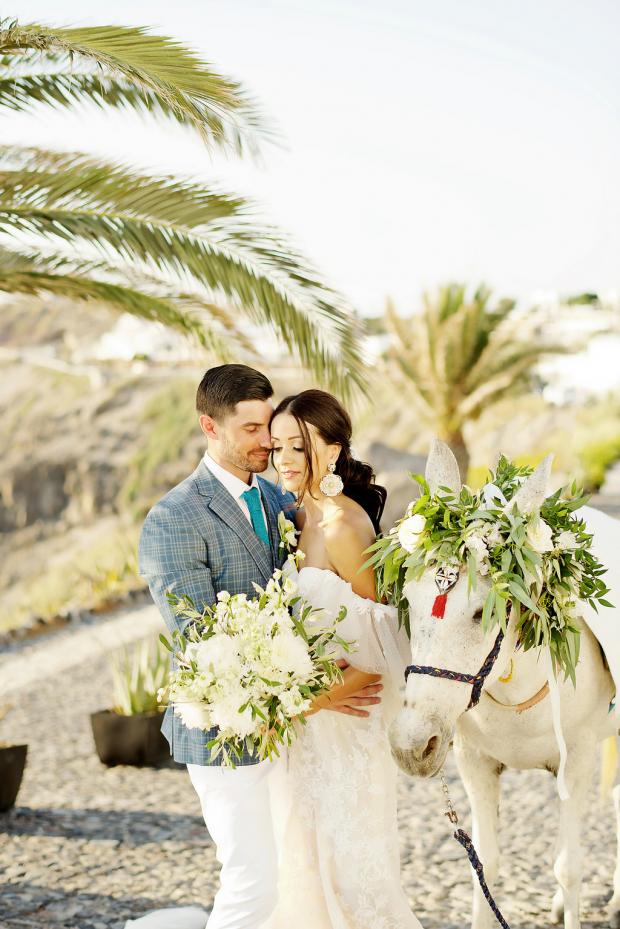 Donkey- wedding in Santorini