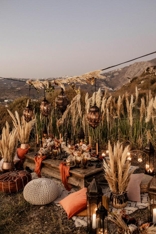 Bohemian- Morocco inspired wedding dinner 