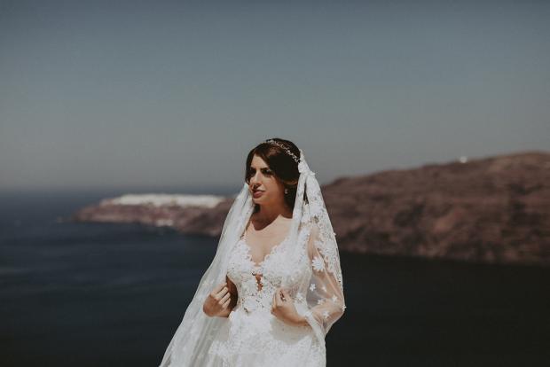 Glamorous wedding in Santorini- Greece