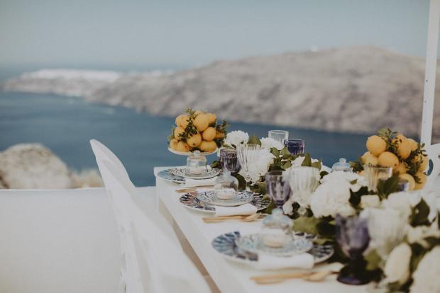 Lemon centrepiece- Wedding in Greece & Italy