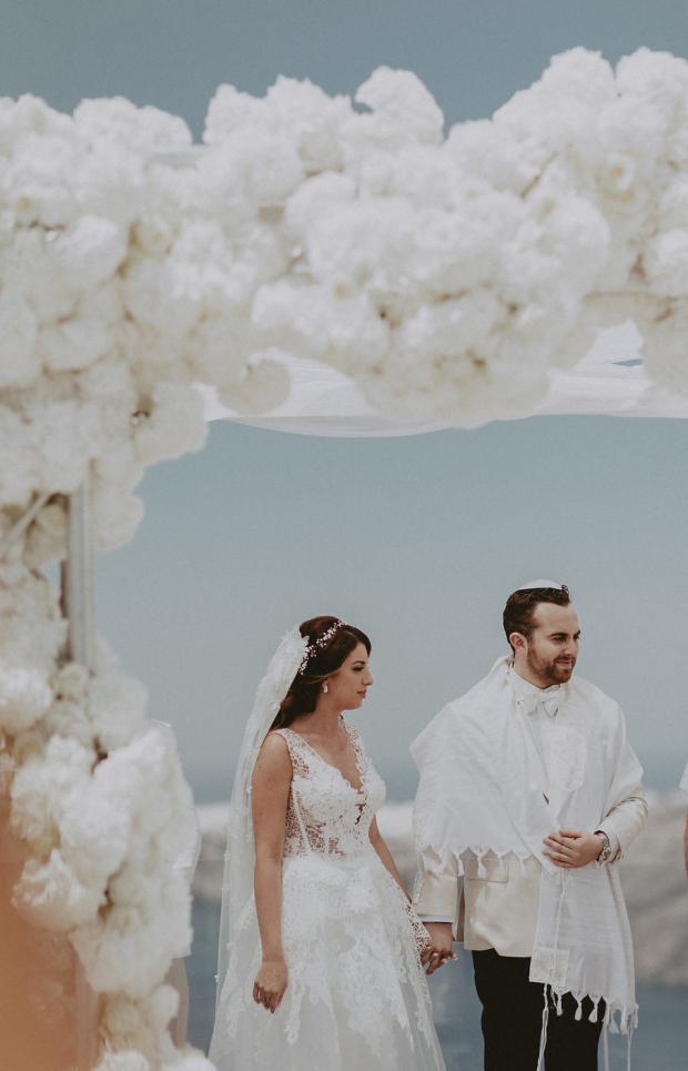 Glamorous destination wedding in Santorini, Greece followed by a cruise ...