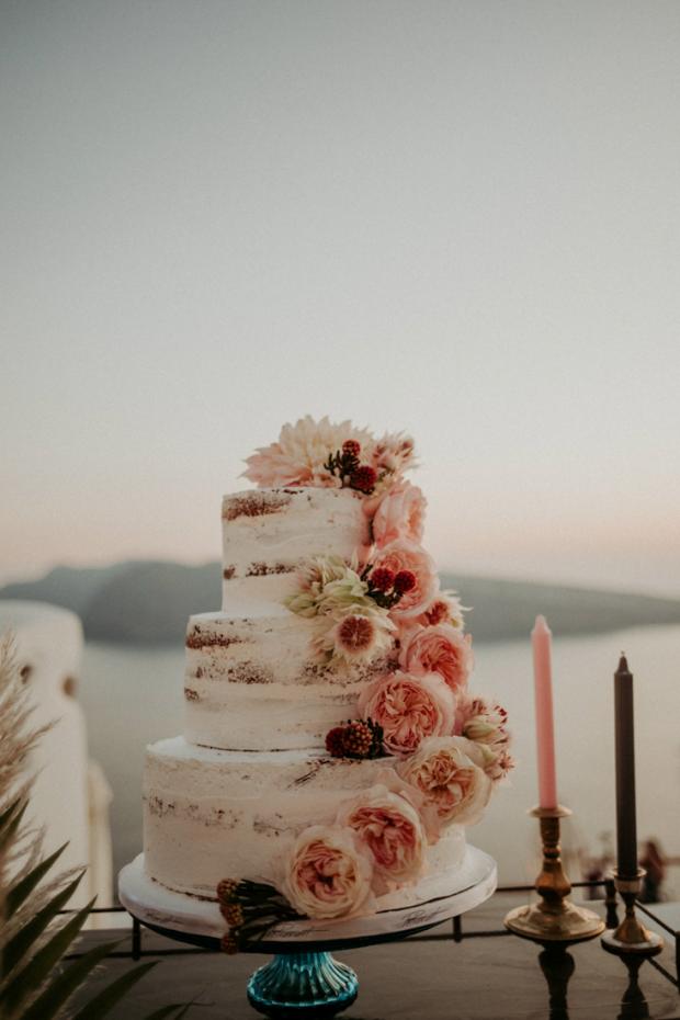 Wedding cake - pink pampas 